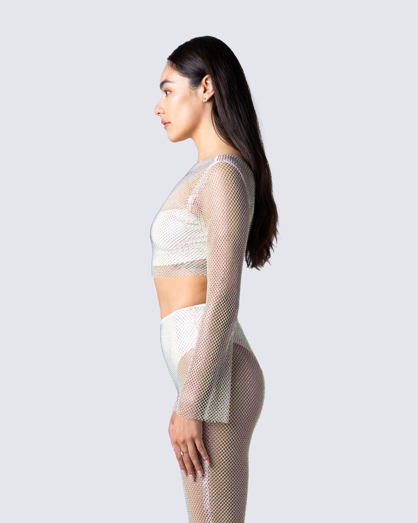 Yanni Cream Rhinestone Top