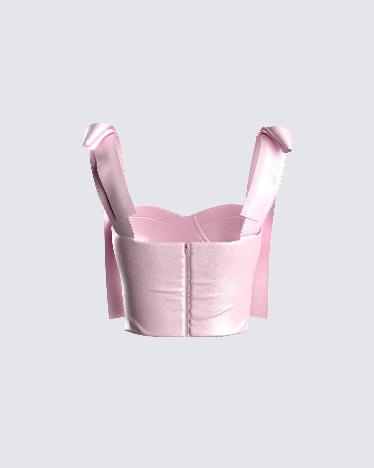 Edith Pink Satin Corset Top