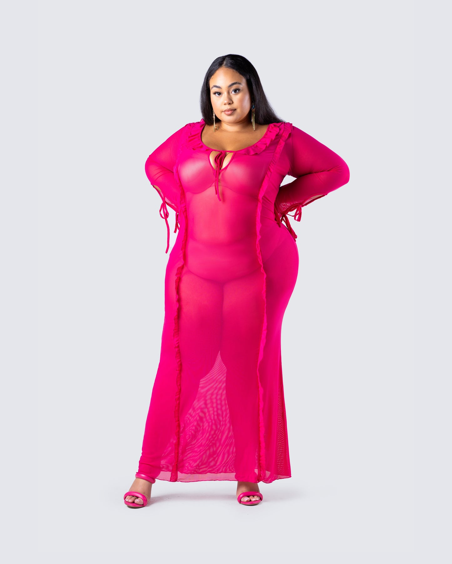 Florence Magenta Mesh Maxi Dress
