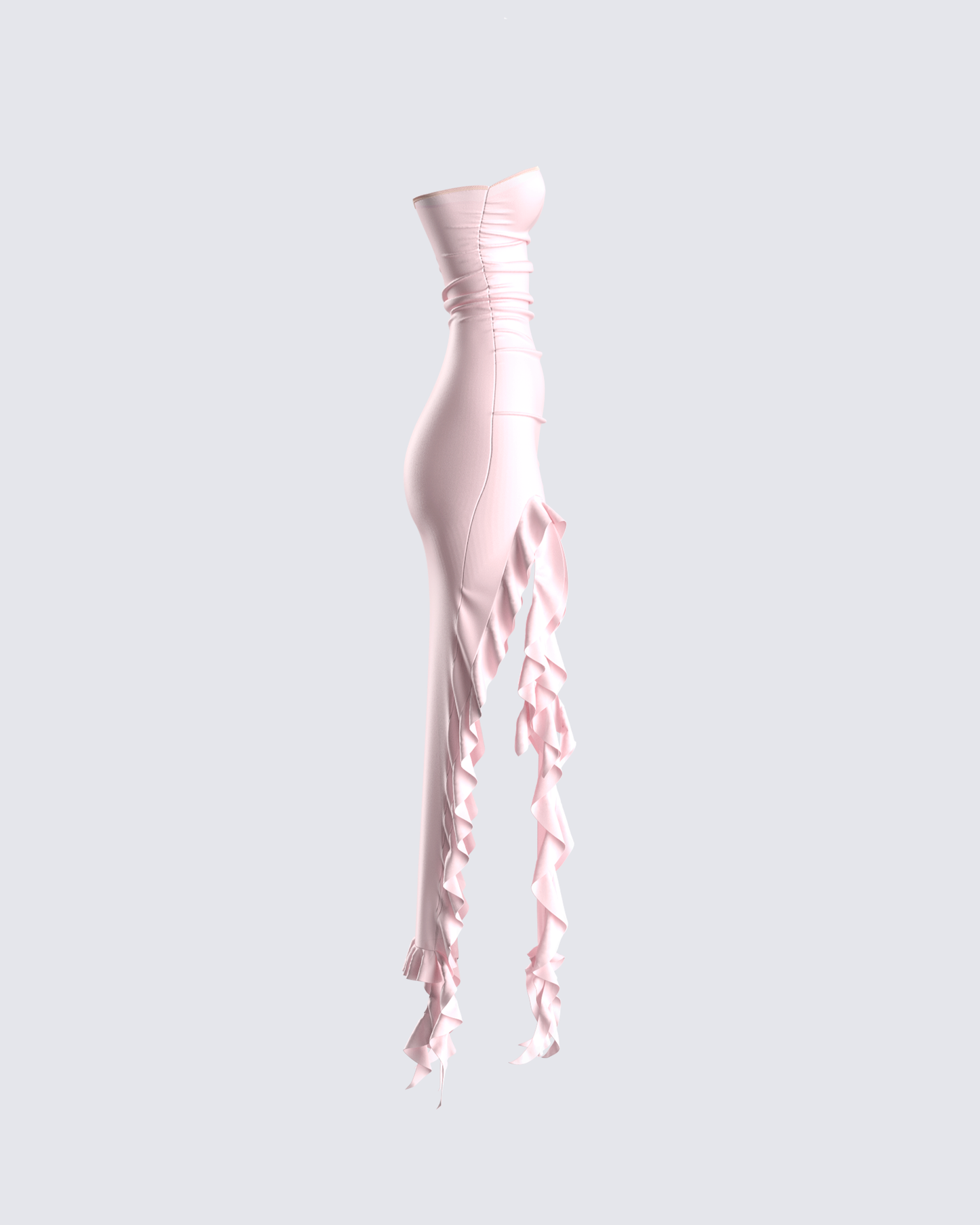 Sadira Pink Strapless Ruffle Dress