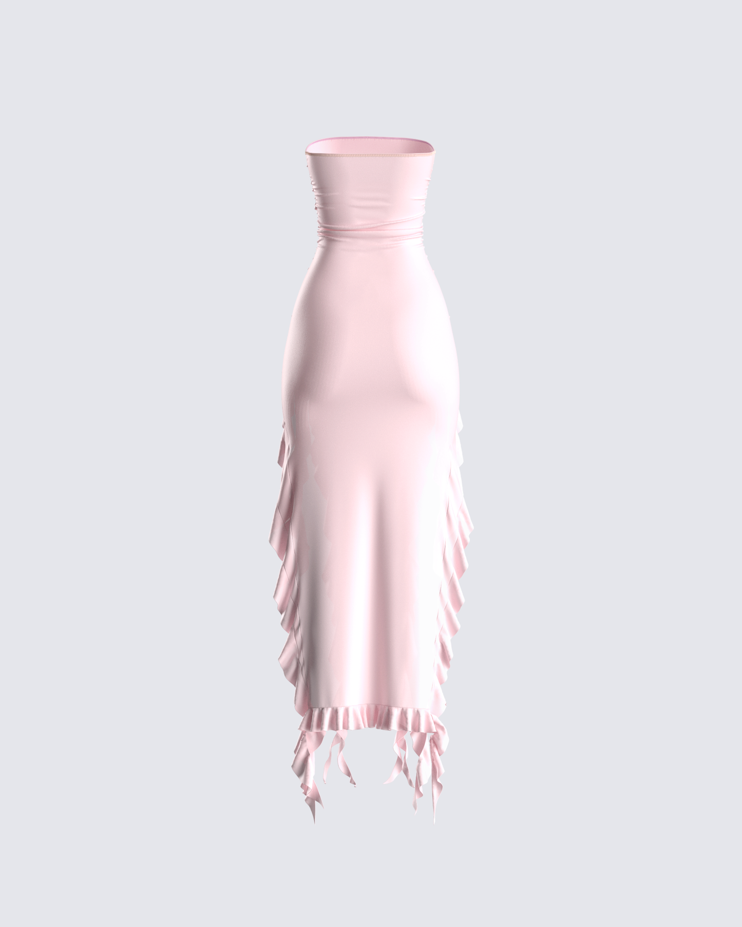 Sadira Pink Strapless Ruffle Dress