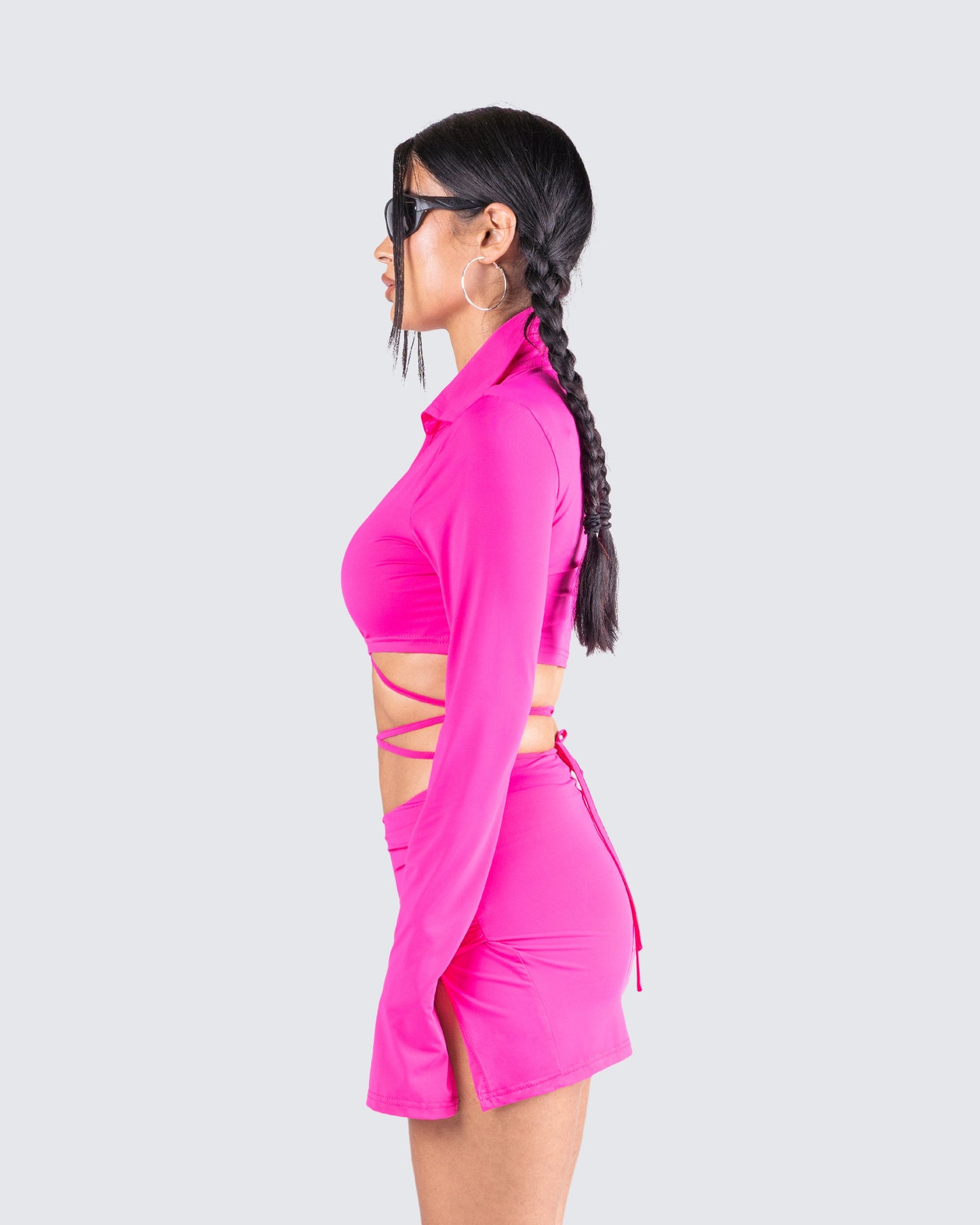 Irene Pink Wrap Top