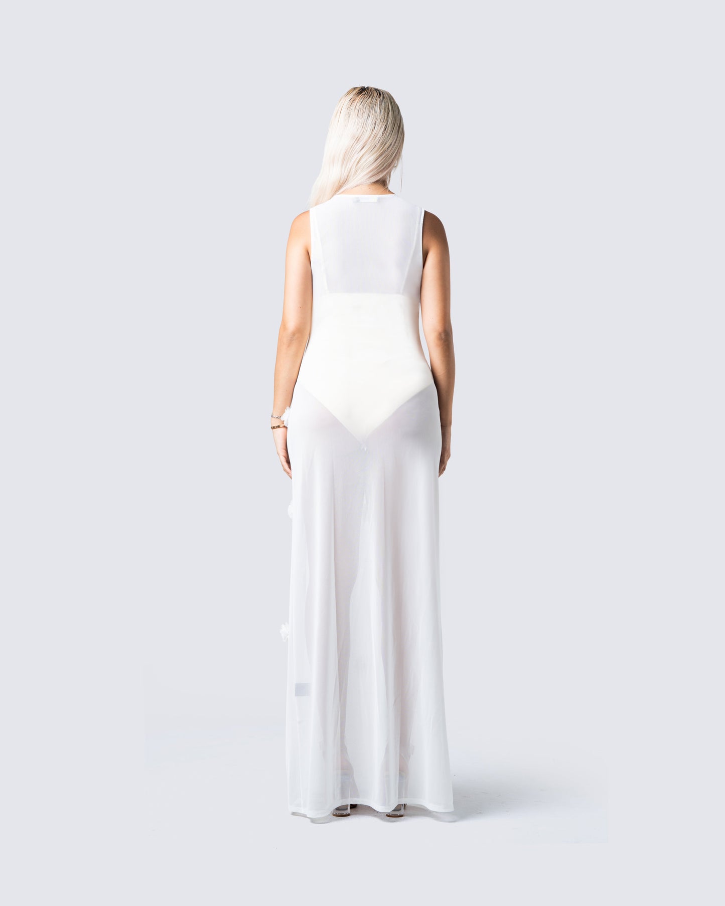 Regina White Floral Maxi Dress