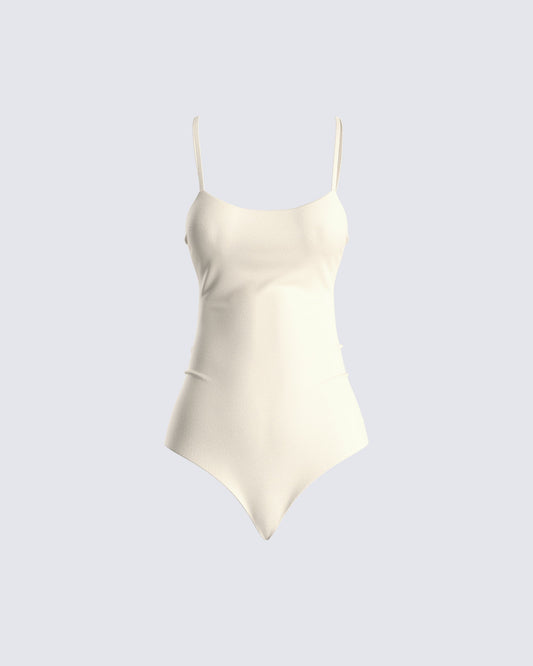 Regina Beige Knit Cami Bodysuit