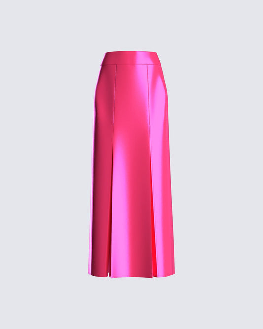 Diana Satin Pleated Maxi Skirt