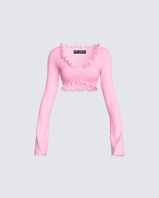 Peyton Pink Cropped Top